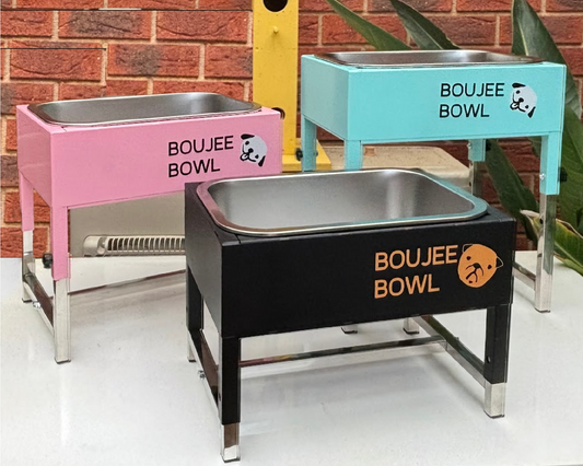 BOUJEE BOWL for big dogs Two Big Bases - Choice of bowl insert size - Two Boujee Mats