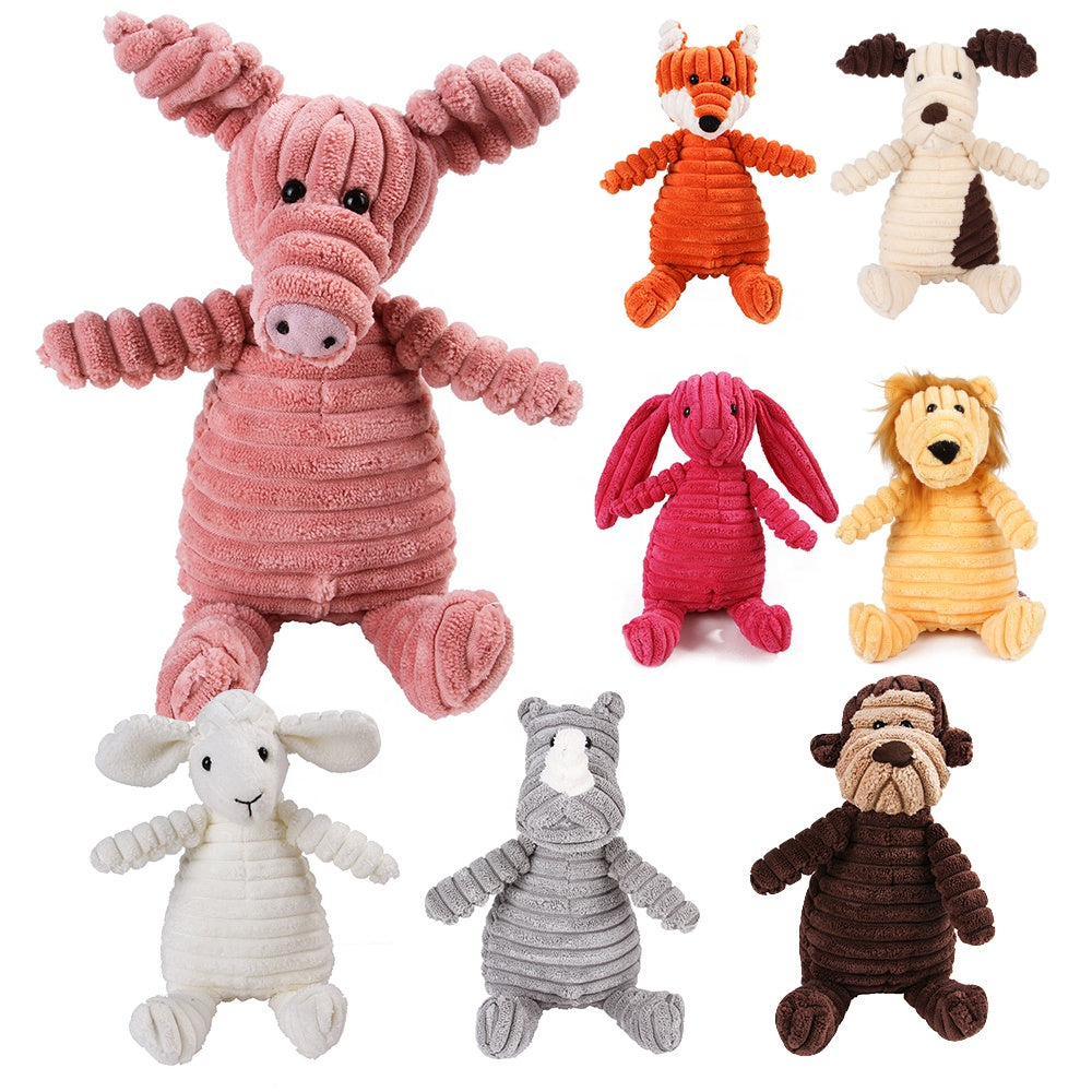 Corduroy Squeaker Dog Toy